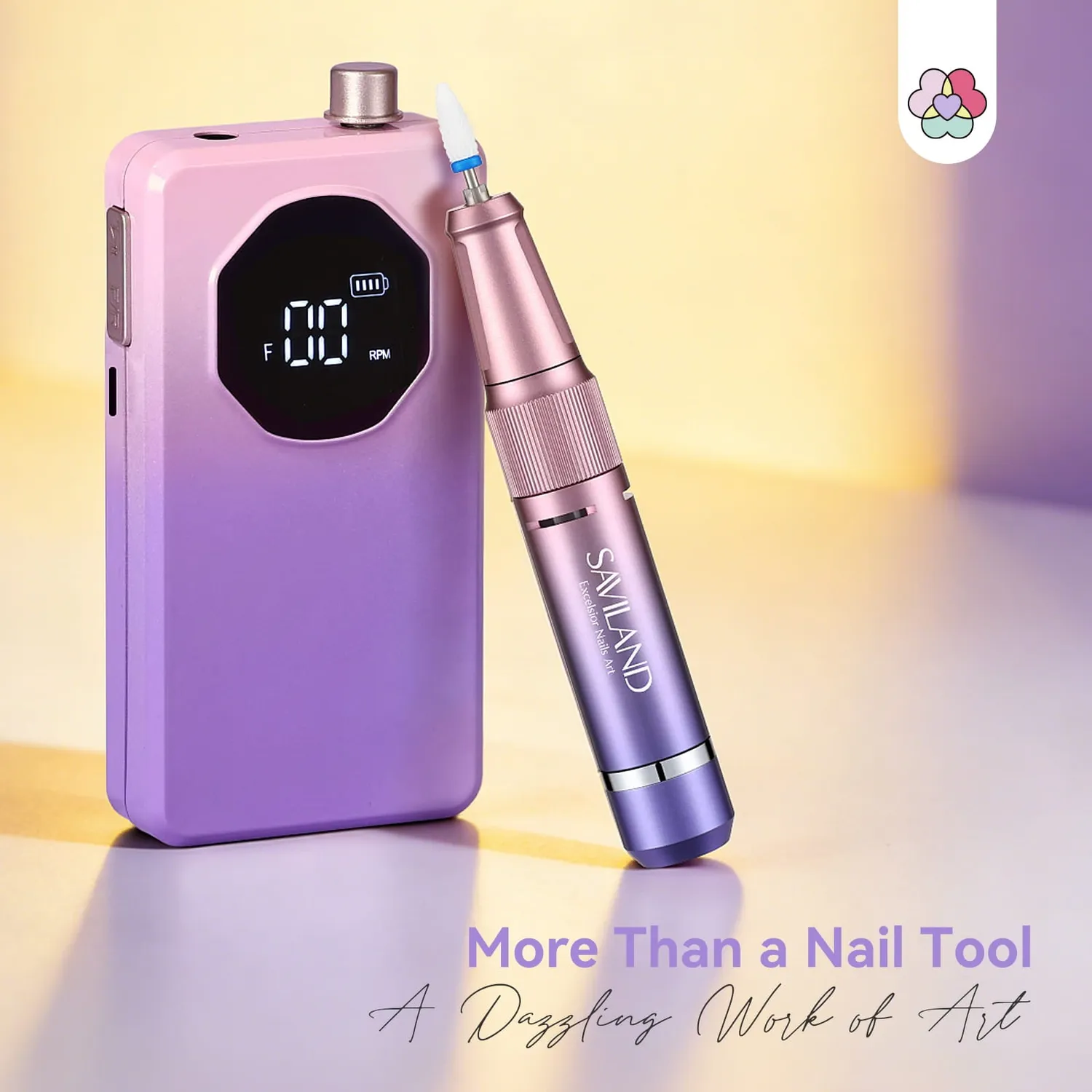 Saviland 40000RPM Fresa per Unghie Viola 4000mAh silenziosa