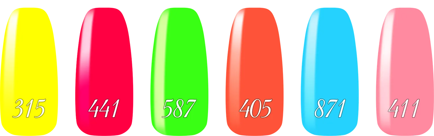 New Nails System Lollipop Set 6 Smalti Semipermanenti Fluo