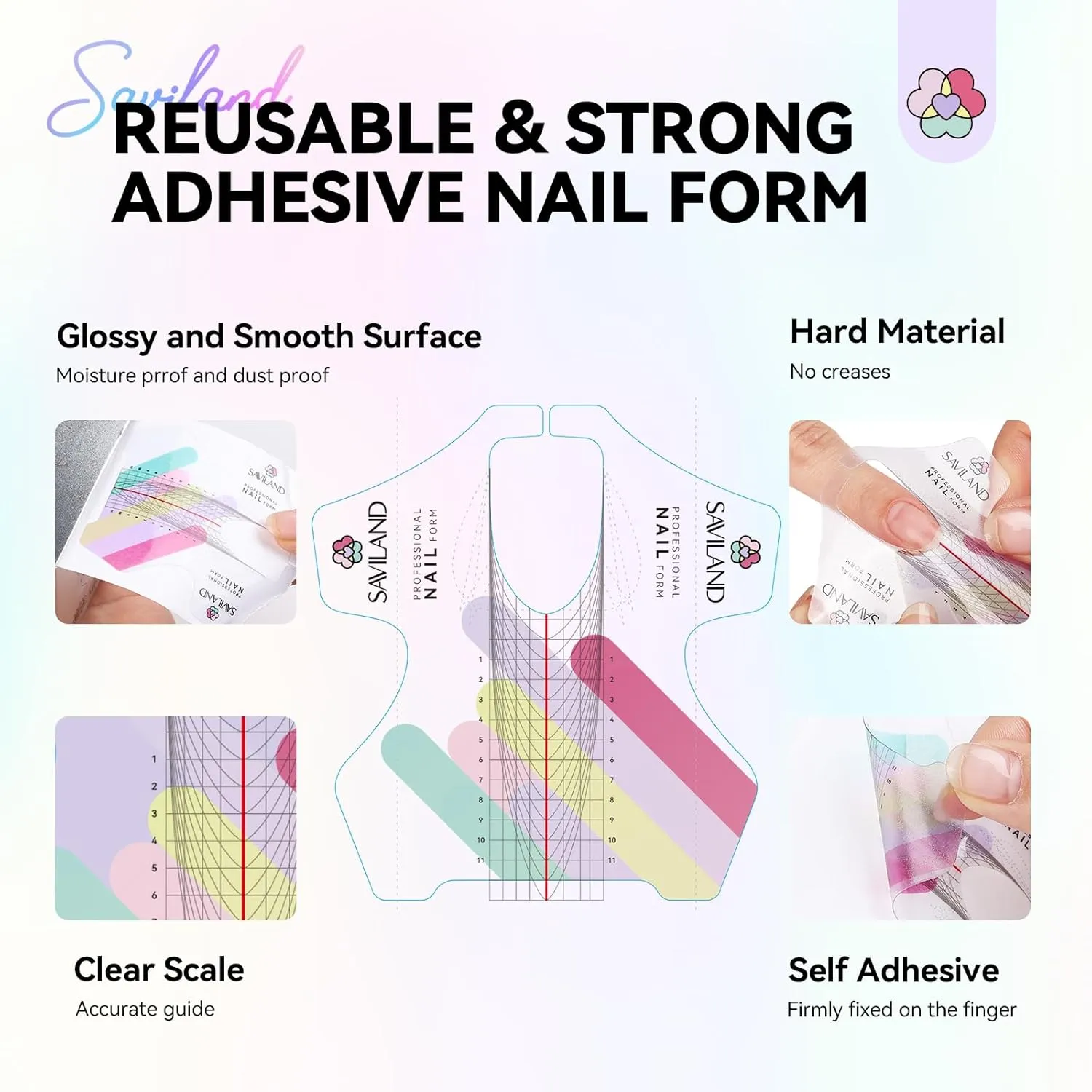 Saviland nail form riutilizzabili 100pz cartine extension