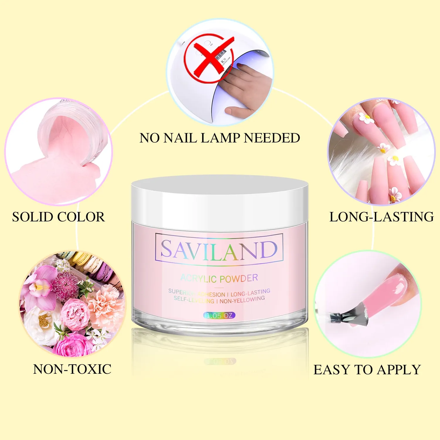 Saviland polvere acrilica rosa 30g