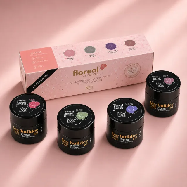 New Nails System Floreal Builder Collection Gel 4 pz Fiori