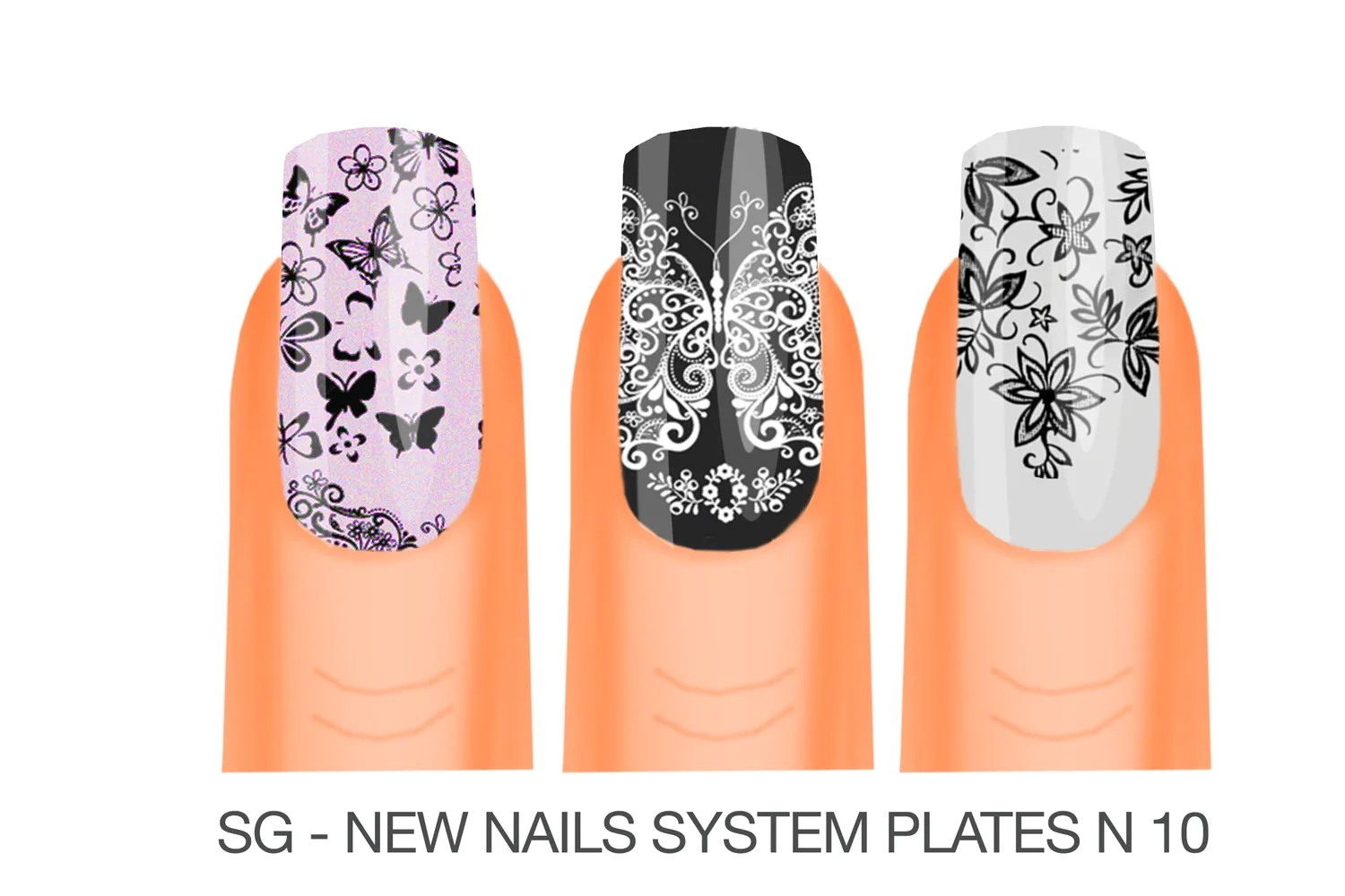 New Nails System Stamping Plate 10 Piastra Nail Art