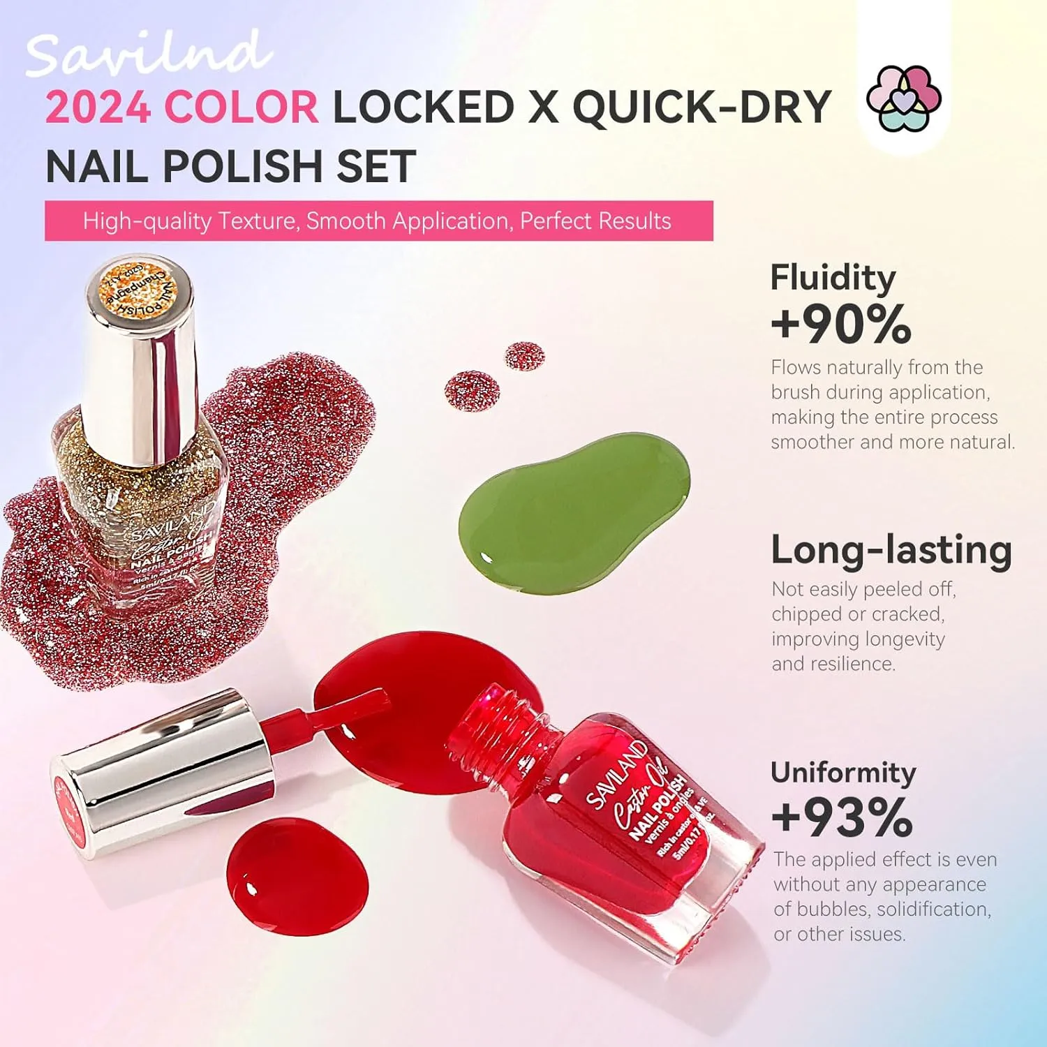 Saviland Locked X Tech smalto unghie 36 colori asciugatura rapida