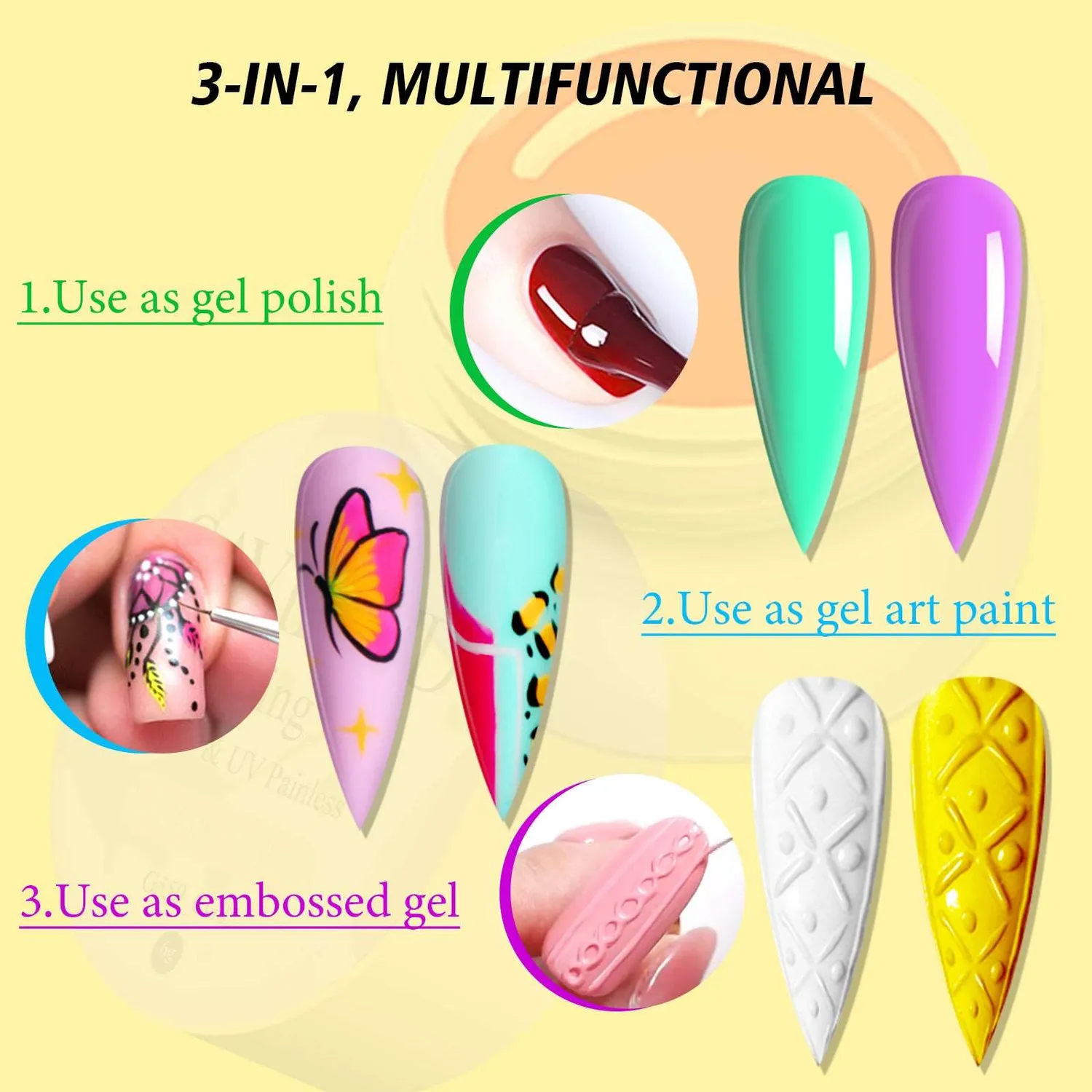 Saviland Gel Paint set 48 colori smalto nail art 8ml coprente