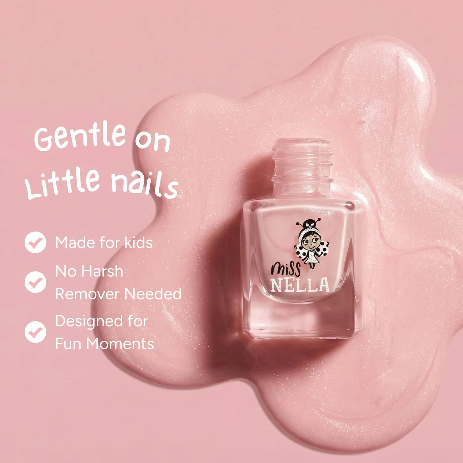 Miss Nella Cheeky Bunny smalto rosa chiaro peel-off