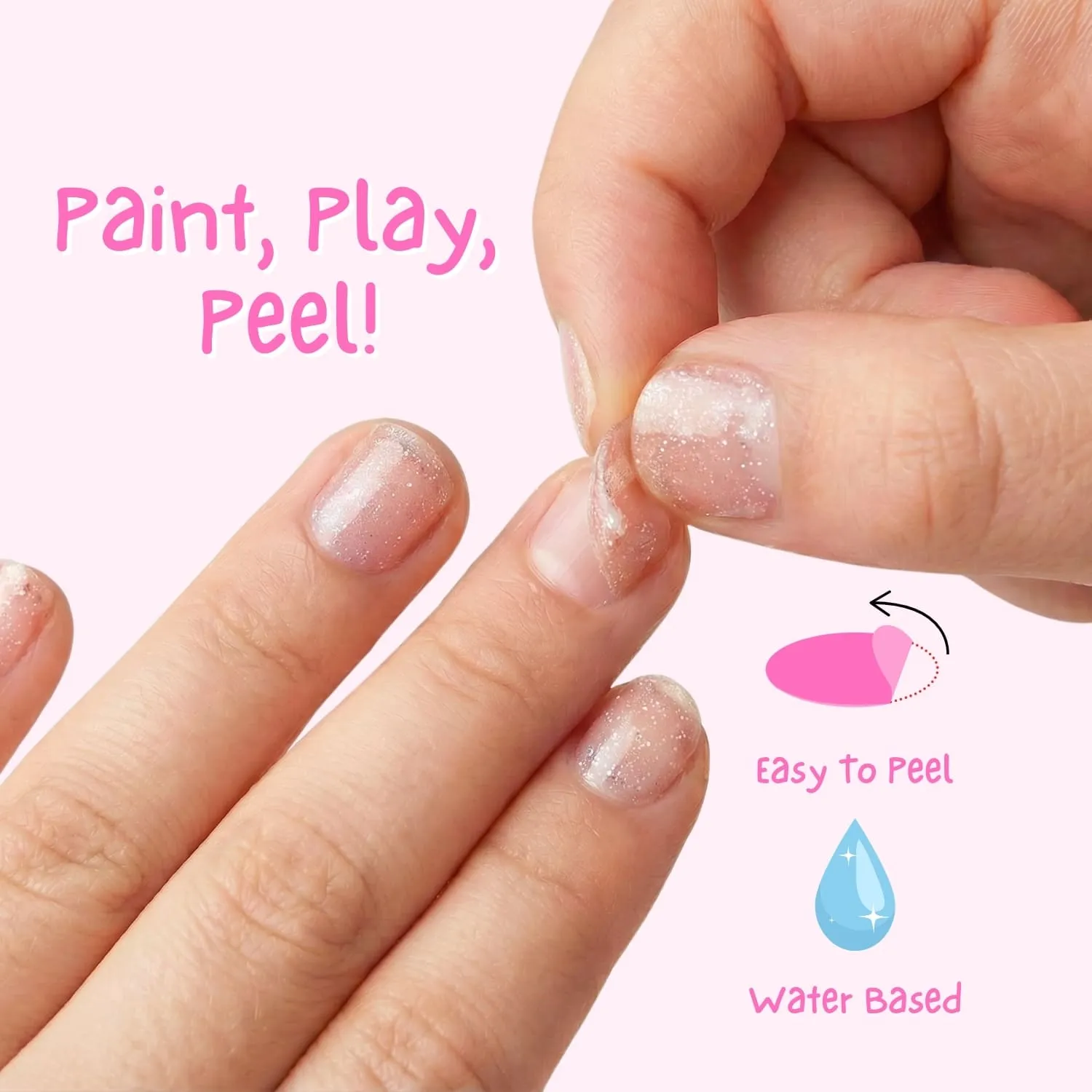 Miss Nella Abracadabra Glitter top coat rosa glitter
