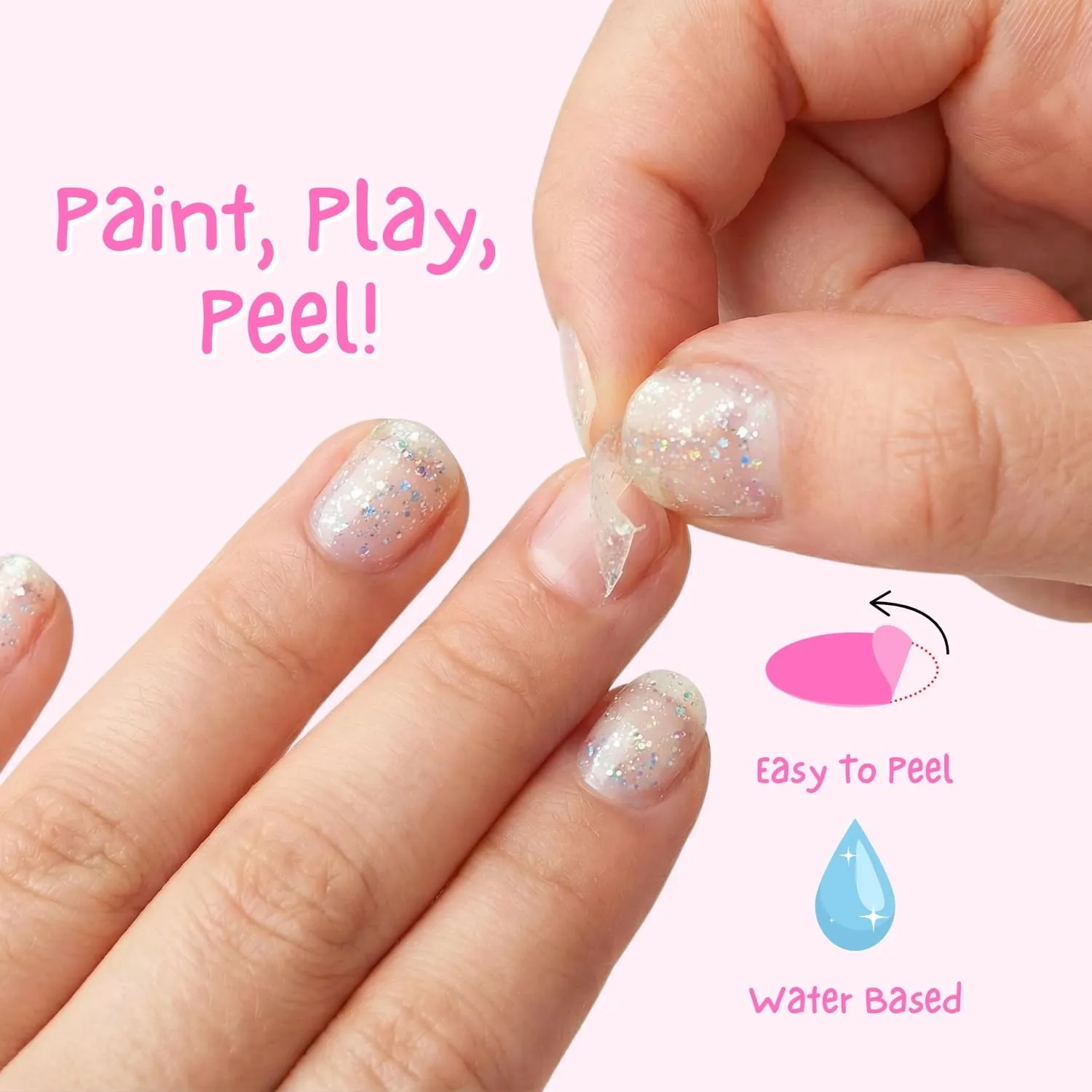 Miss Nella Confetti Clouds Top Coat Glitter peel off