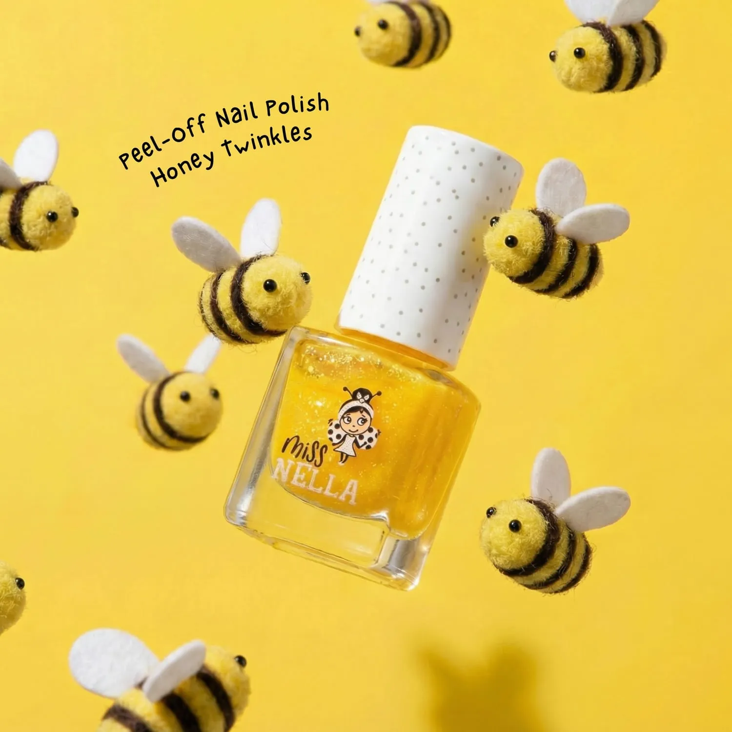 Miss Nella Honey Twinkles smalto giallo glitter coprente