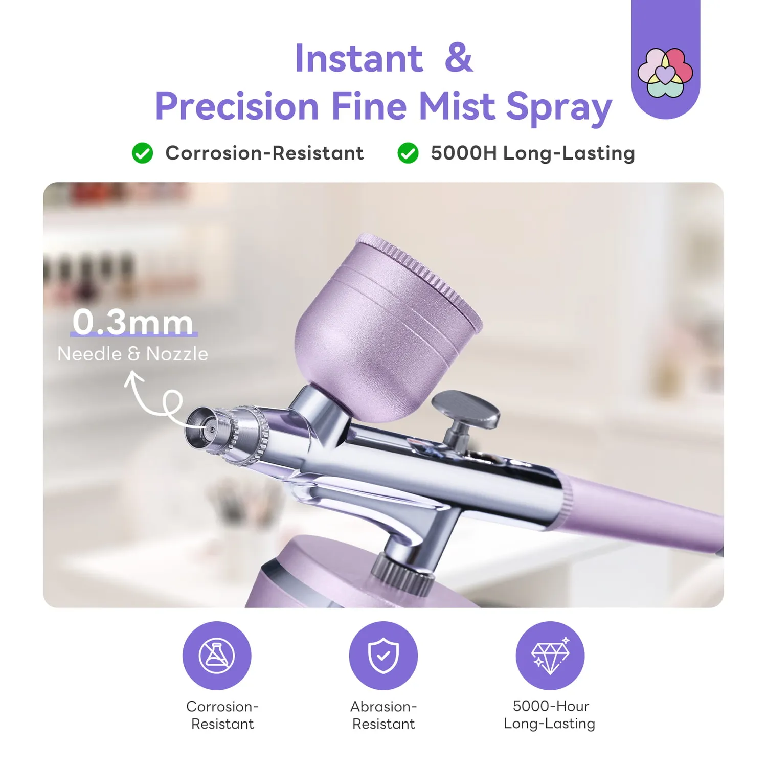 Saviland Instant Kit aerografo unghie 0,3 mm 3 PSI
