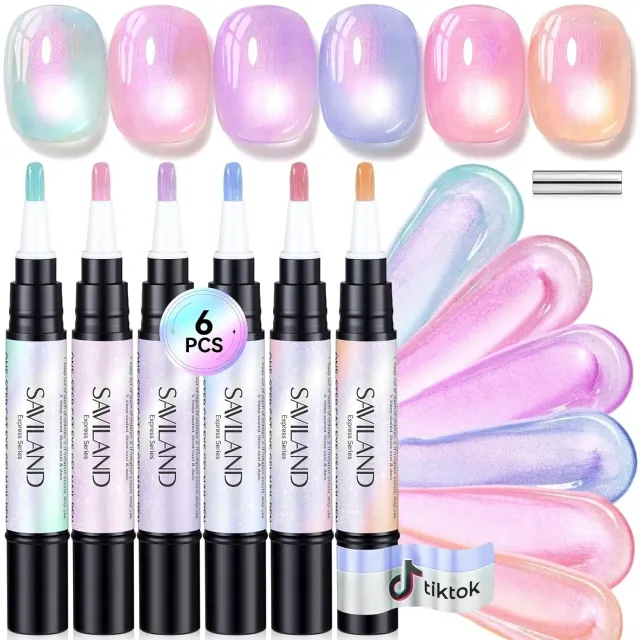 Saviland Cat Eye One-Step penna smalto gel magnetico 6 colori