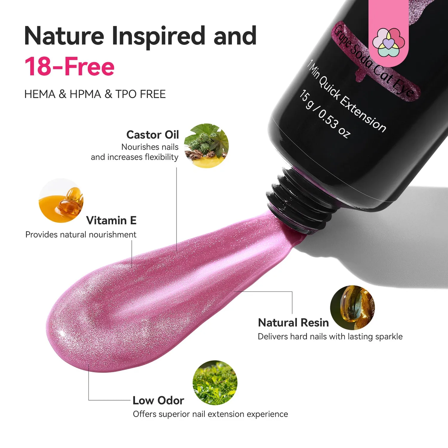 Saviland Purple Galaxy polygel unghie 4 colori cat eye HEMA-free