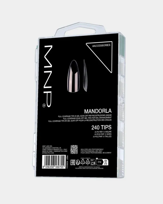 Mesauda One Phase Mandorla full coverage tips 240 pezzi trasparenti