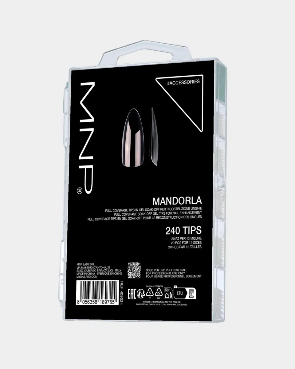 Mesauda One Phase Mandorla full coverage tips 240 pezzi trasparenti