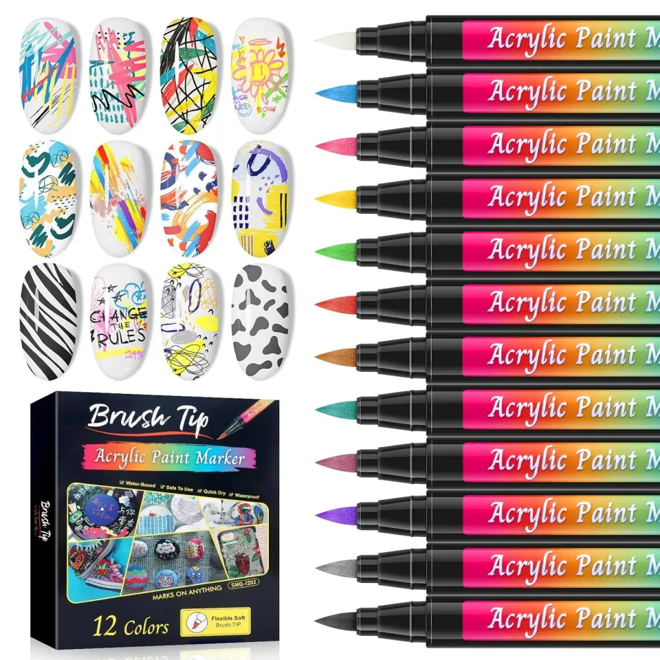 Saviland Penne Nail Art Asciugatura Rapida 12 Colori all’Acqua