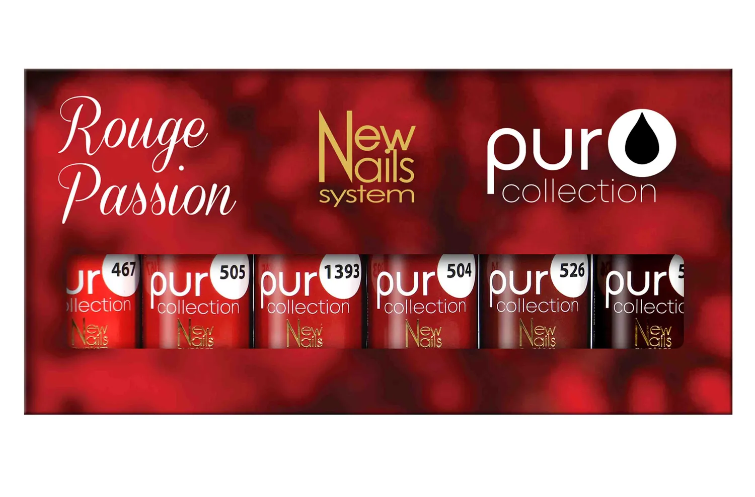 New Nails System Rouge Passion set 6 smalti semipermanenti rossi