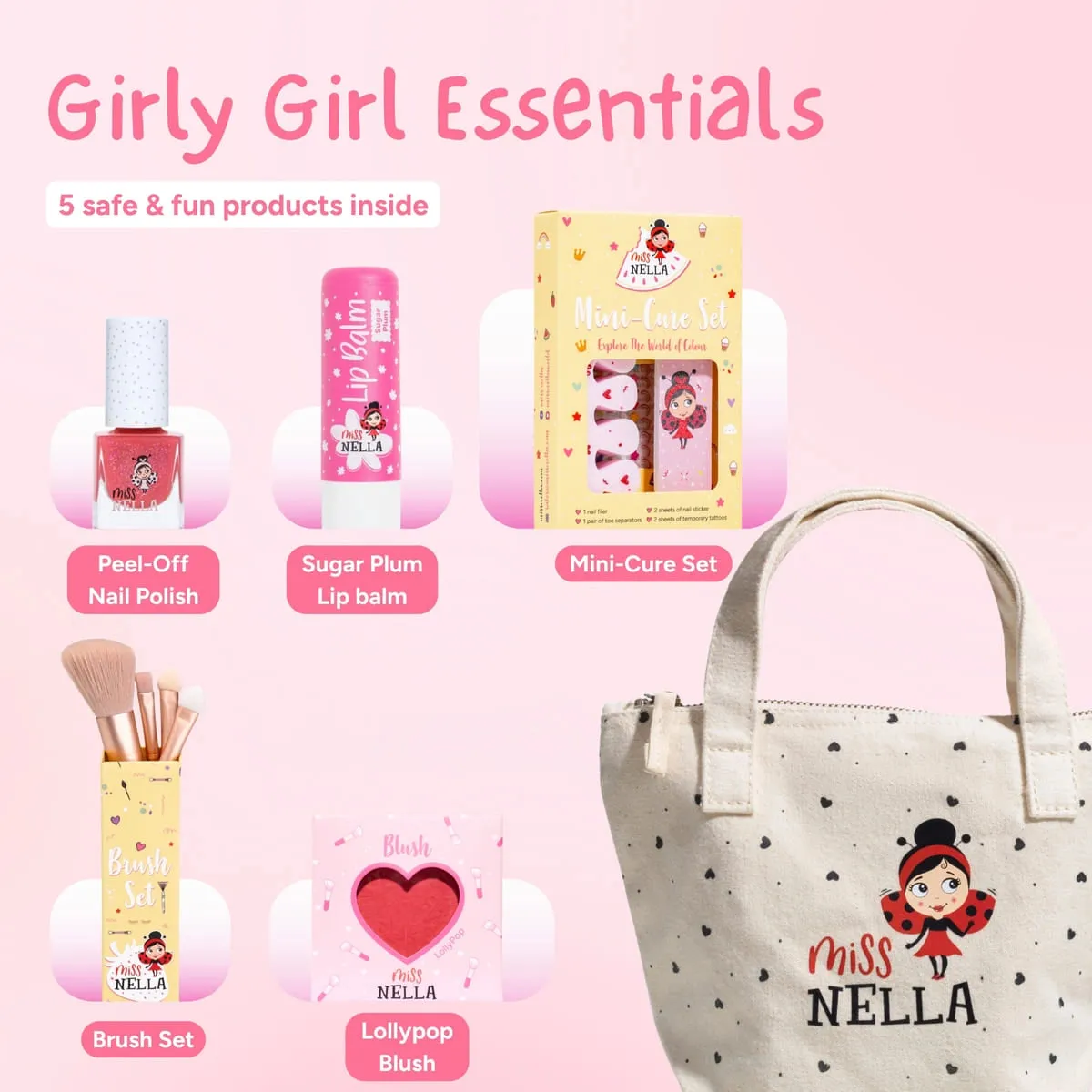 Miss Nella Girly Girl Essentials set smalti bimba sicuro